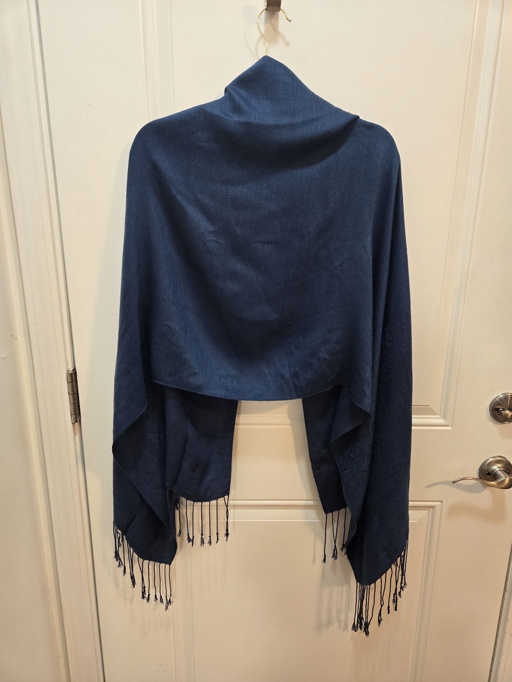 pashmina Navy Blue Fringe Pashmina Wrap